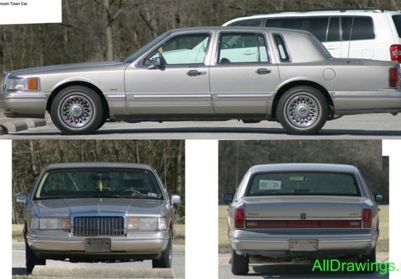 Lincoln Town Car (1991) (Lincoln Town Car (1991)) - drawings of the car